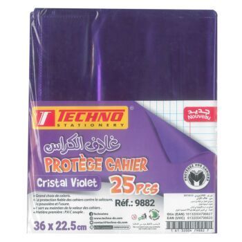 PROTEGE CAHIER 36 x 22.5 cm CRISTAL VIOLET "TECHNO" REF: 9882