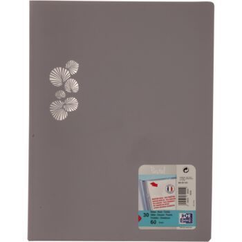 PROTEGE DOCUMENTS PASTEL A4 30 POCHETTES POLYPROPILINE OPAQUE GRIS VIOLINE "ELBA" REF: 400091626