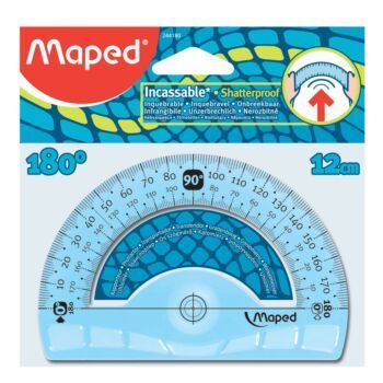 RAPPORTEUR 180°-12 cm FLEX SOUS BLISTER BLEU "MAPED" REF: 244180