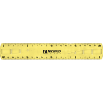 REGLE ECOLIER PLATE 20 cm LA COULEUR JAUNE "TECHNO" REF: 9931