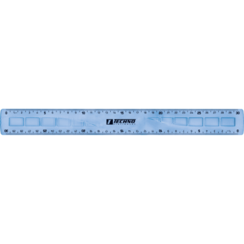 REGLE ECOLIER PLATE 30 cm COULEUR BLEU "TECHNO" REF: 9932