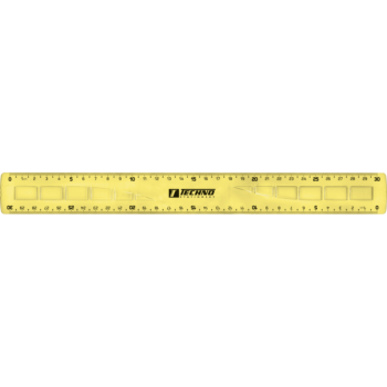 REGLE ECOLIER PLATE 30 cm COULEUR JAUNE "TECHNO" REF: 9932