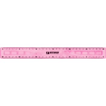 REGLE ECOLIER PLATE 30 cm COULEUR ROSE "TECHNO" REF: 9932