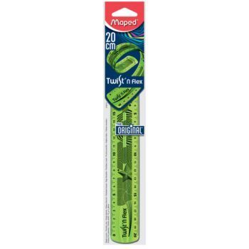 REGLE SOUPLE 20cm SOUS BLISTER TWIST'N FLEX VERT "MAPED" REF: 279210