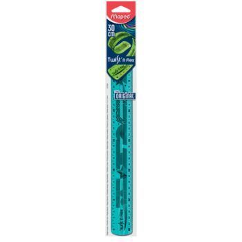 REGLE SOUPLE 30cm SOUS BLISTER TWIST'N FLEX BLEU "MAPED" REF: 027900