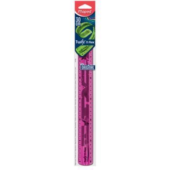 REGLE SOUPLE 30cm SOUS BLISTER TWIST'N FLEX ROSE "MAPED" REF: 027900