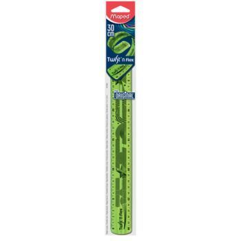 REGLE SOUPLE 30cm SOUS BLISTER TWIST'N FLEX VERT "MAPED" REF: 027900