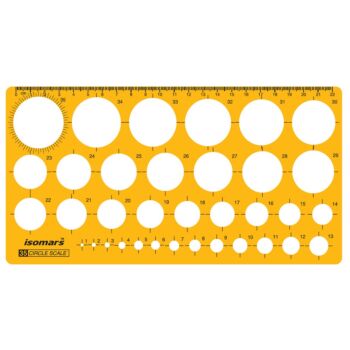 REGLE TRACE CERCLE 22cm "ISOMARS" REF: ISCOI-35