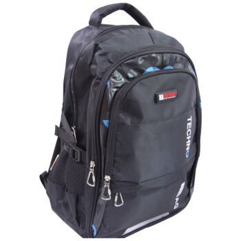 SAC A DOS AVEC COMPARTIMENT LAPTOP  NOIR "TECHNO" REF: 7046