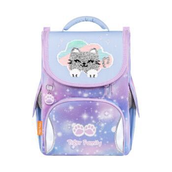 SAC A DOS ERGONOMIQUE NATURE QUEST KITTY IN CLOUDS (SEQUINS) "TIGER FAMILY" REF: IE11-F2_01