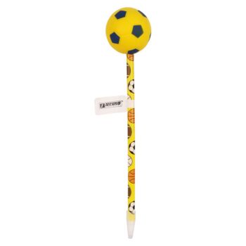 STYLO FANTAISIE BALLON CORPS JAUNE & NOIR "TECHNO" REF: 5359