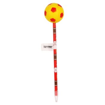 STYLO FANTAISIE BALLON CORPS JAUNE & ROUGE "TECHNO" REF: 5359
