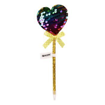 STYLO FANTAISIE CŒUR CORPS DORE "TECHNO" REF: 5354