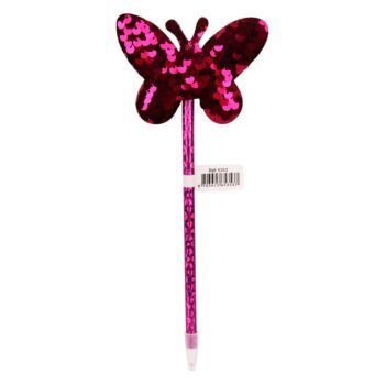 STYLO FANTAISIE PAPILLON PAILLETÉ VIOLET "TECHNO" REF: 5353