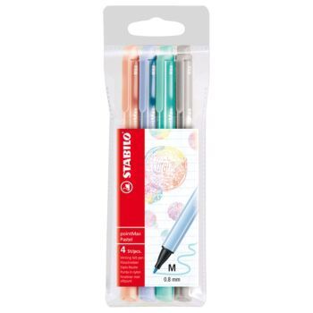 STYLO FEUTRE POINTMAX COUL PASTEL POCHETTE DE 4 PCS "STABILO" REF:488/4-02