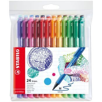 STYLO FEUTRE POINTMAX EN POCHETTE DE 24 PCS "STABILO" REF:488/24-01