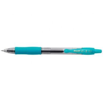 STYLO ROLLER RETRACTABLE A ENCRE GEL G2 0.7mm BLEU TURQUOISE "PILOT" REF: BL-G2-7-LB