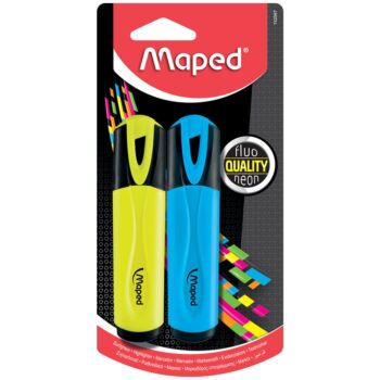 SURLIGNEUR 1 JAUNE + 1 BLEU SOUS BLISTER FLUO PEPS "MAPED" REF: 742567