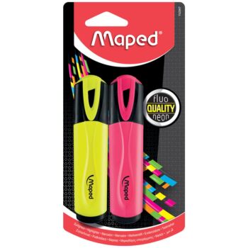 SURLIGNEUR 1 JAUNE + 1 ROSE SOUS BLISTER FLUO PEPS "MAPED" REF: 742567