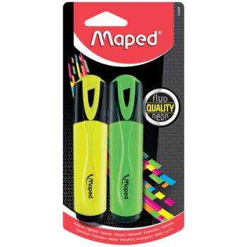 SURLIGNEUR 1 JAUNE + 1 VERT SOUS BLISTER FLUO PEPS "MAPED" REF: 742567
