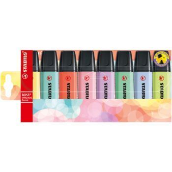 SURLIGNEUR BOSS PASTEL EN POCHETTE DE 8 PCS NEW COLOR "STABILO" REF: 70/8-3