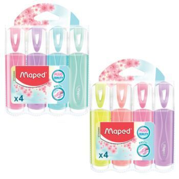 SURLIGNEUR CLASSIC PASTEL POCHETTE DE 4 COULEURS "MAPED" REF: 742546