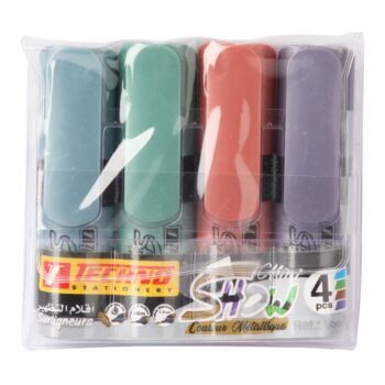 SURLIGNEUR COULEUR METALLIQUE MINI SHOW POCHETTE 4 PCS "TECHNO" REF: 6688