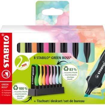 SURLIGNEUR GREEN BOSS PASTEL DESKSET DE 8 PCS "STABILO" REF: 6070/08-5