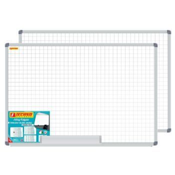 TABLEAU BLANC MURAL QUADRILLE D-FACES BLANC/BLANC 100x150cm "TECHNO" REF: 9824