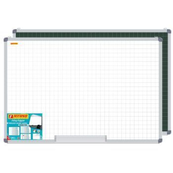 TABLEAU BLANC MURAL QUADRILLE D-FACES BLANC/NOIR 60 x 90 cm "TECHNO" REF: 9835