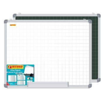 TABLEAU BLANC MURAL QUADRILLE D-FACES BLANC/VERT 45 x 60 cm "TECHNO" REF: 9828