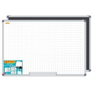 TABLEAU BLANC MURAL QUADRILLE D-FACES BLANC/VERT 60 x 90 cm "TECHNO" REF: 9829