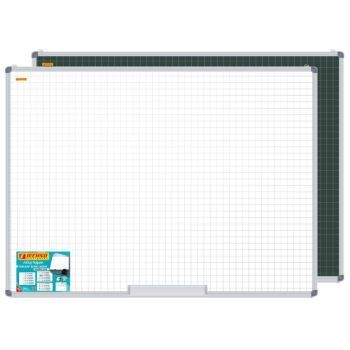 TABLEAU BLANC MURAL QUADRILLE D-FACES BLANC/VERT 90 x 120 cm "TECHNO" REF: 9830