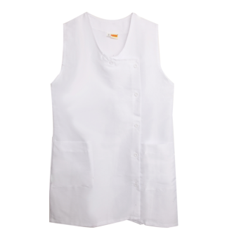 TABLIER POUR FEMME ENSEIGNANTE SANS MANCHE TAILLE : 52 BLANC "TECHNO" REF: 9732