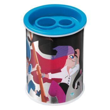 TAILLE-CRAYONS CANETTE EN METAL 02 TROUS PIRATES "MAPED" REF: 044111