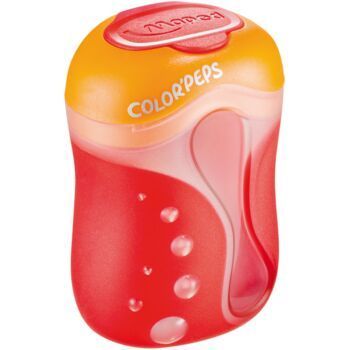 TAILLE CRAYONS COLOR'PEPS 2 TROUS ROUGE & ORANGE "MAPED" REF: 043111