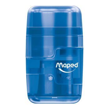 TAILLE-CRAYONS GOMME CONNECT TRANSLU 2 TROUS BLEU "MAPED" REF: 049211