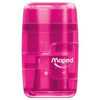 TAILLE-CRAYONS GOMME CONNECT TRANSLU 2 TROUS ROSE "MAPED" REF: 049211