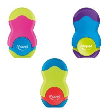 TAILLE-CRAYONS GOMME LOOPY COLORFUL 1 TROU "MAPED" REF: 049121