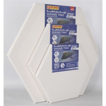 TOILE SUR CHASSIS HEXAGONAL 280g EN COTON 15cm "TECHNO" REF: 3812