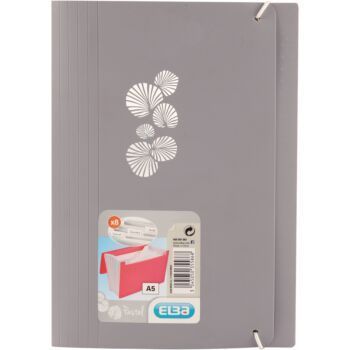 TRIEUR DOCUMENT PASTEL A5 08 COMPARTIMENTS EXTENSIBLE POLYPROPILINE OPAQUE GRIS VIOLINE "ELBA" REF: 400091661