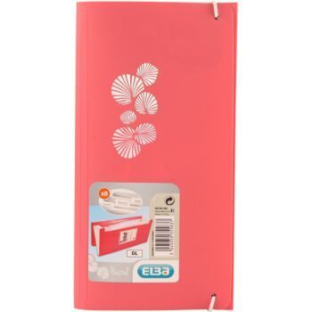 TRIEUR DOCUMENT PASTEL DL 08 COMPARTIMENTS EXTENSIBLE POLYPROPILINE OPAQUE ROSE BLUSH "ELBA" REF: 400091660