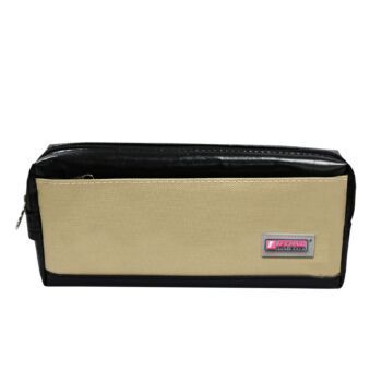 TROUSSE ECOLIER AVEC 2 COMPARTIMENTS NOIR ET BIEGE "TECHNO" REF: 6504
