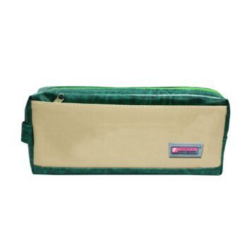 TROUSSE ECOLIER AVEC 2 COMPARTIMENTS VERT ET BIEGE "TECHNO" REF: 6504