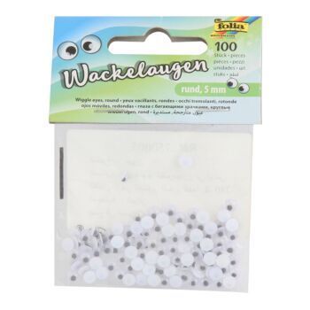 YEUX REMUANTS NOIR & BLANC 5 mm "FOLIA" REF: 750005