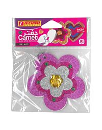 CARNET FANTISIE FORMAT FLEUR "TECHNO" REF: 4633