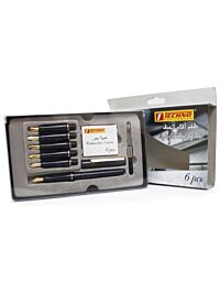 COFFRET STYLO A PLUME CALLIGRAPHIE DE 08 PCS "TECHNO" REF: 548